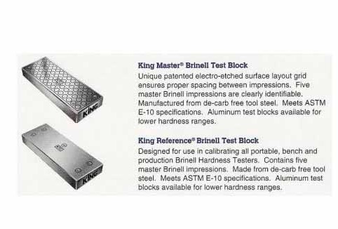 Bloques de Prueba Brinell de King  