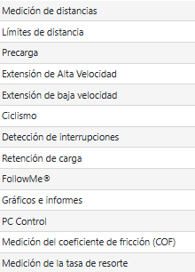 funciones opcionales Marcos prueba motorizados